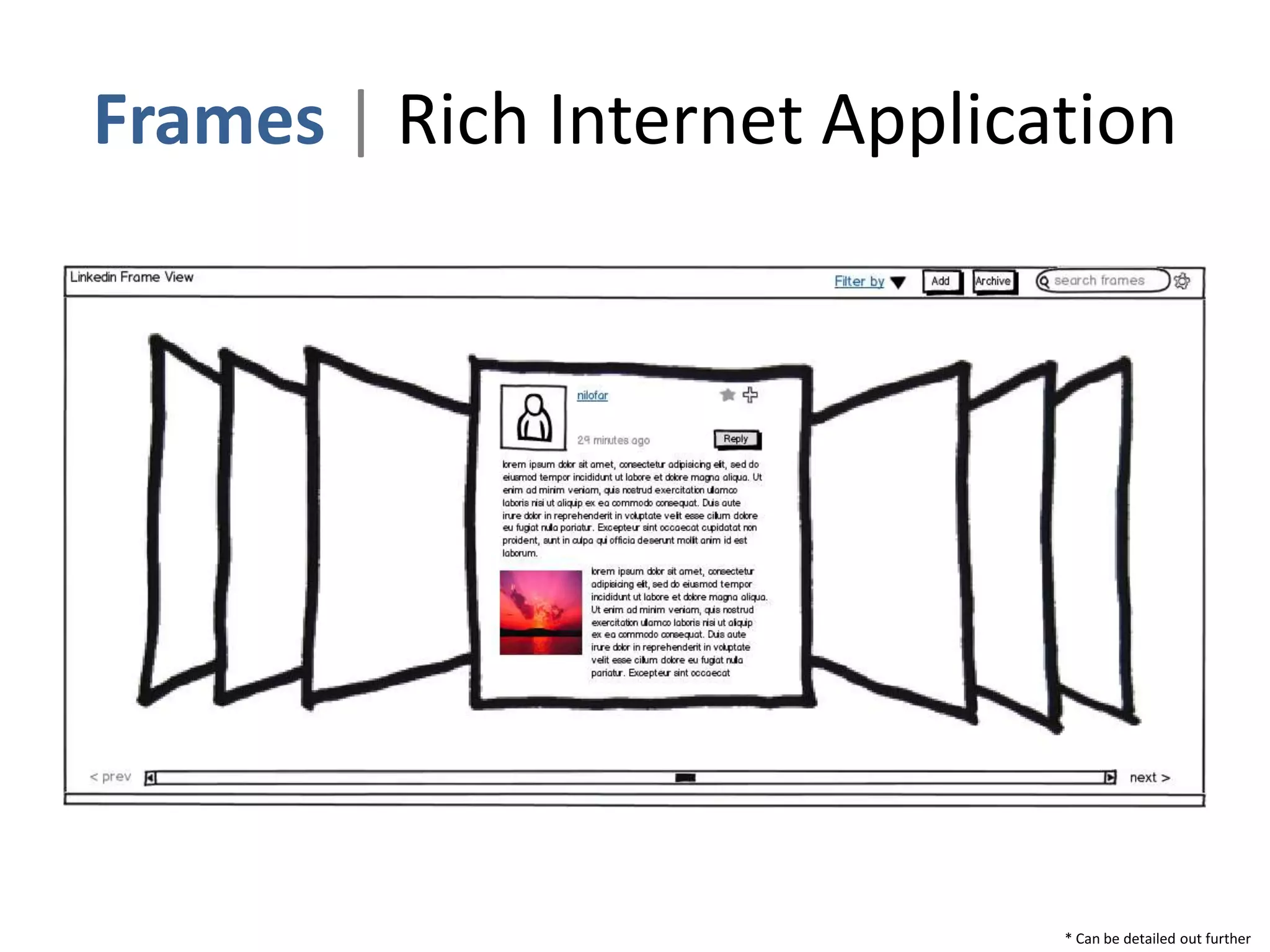 Frames | Rich Internet Application




                              * Can be detailed out further
 