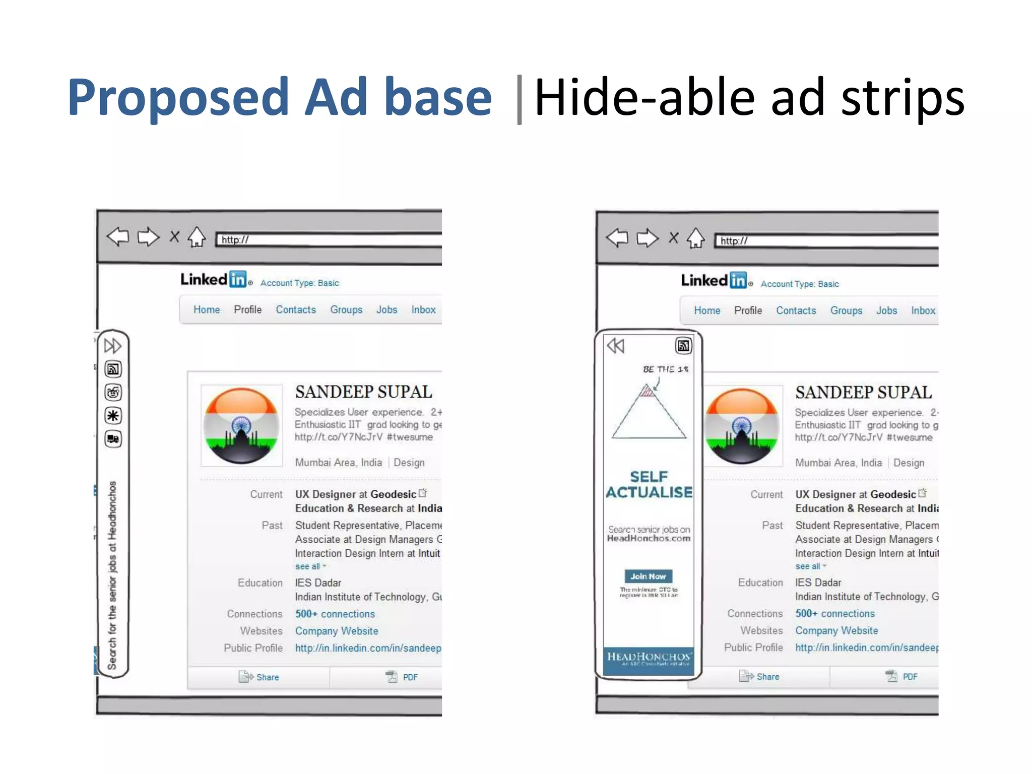 Proposed Ad base |Hide-able ad strips
 