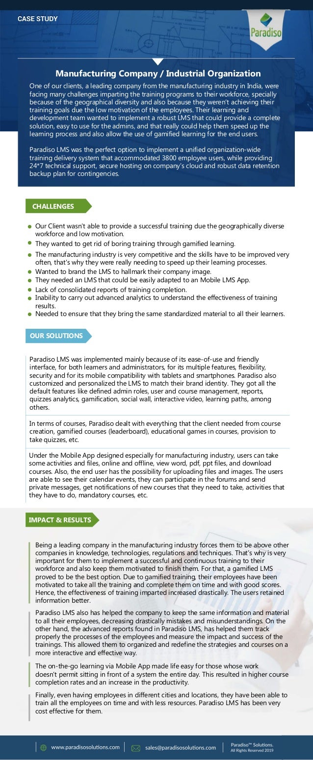 Production case study with solution picture