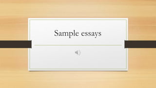 Sample essays
 