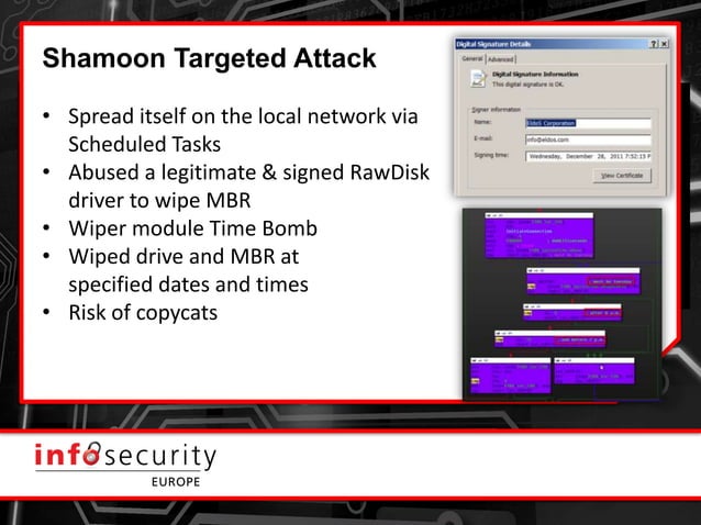 Shamoon Doc Infosecurity Europe 2014 Case Study: Shamoon, a two stage targeted ...