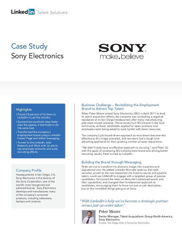 case study for sony company