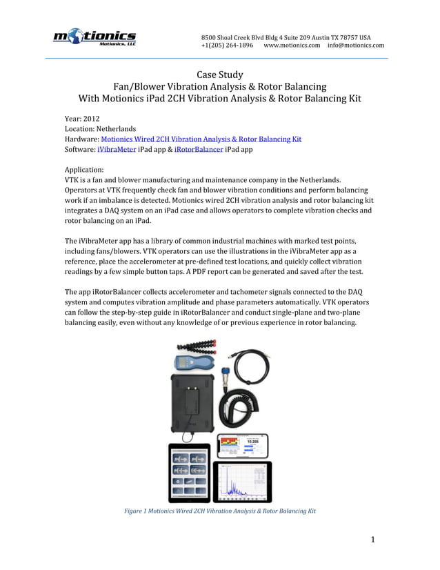 Case Study VTK Fan/Blower Vibration Analysis & Rotor Balancing w