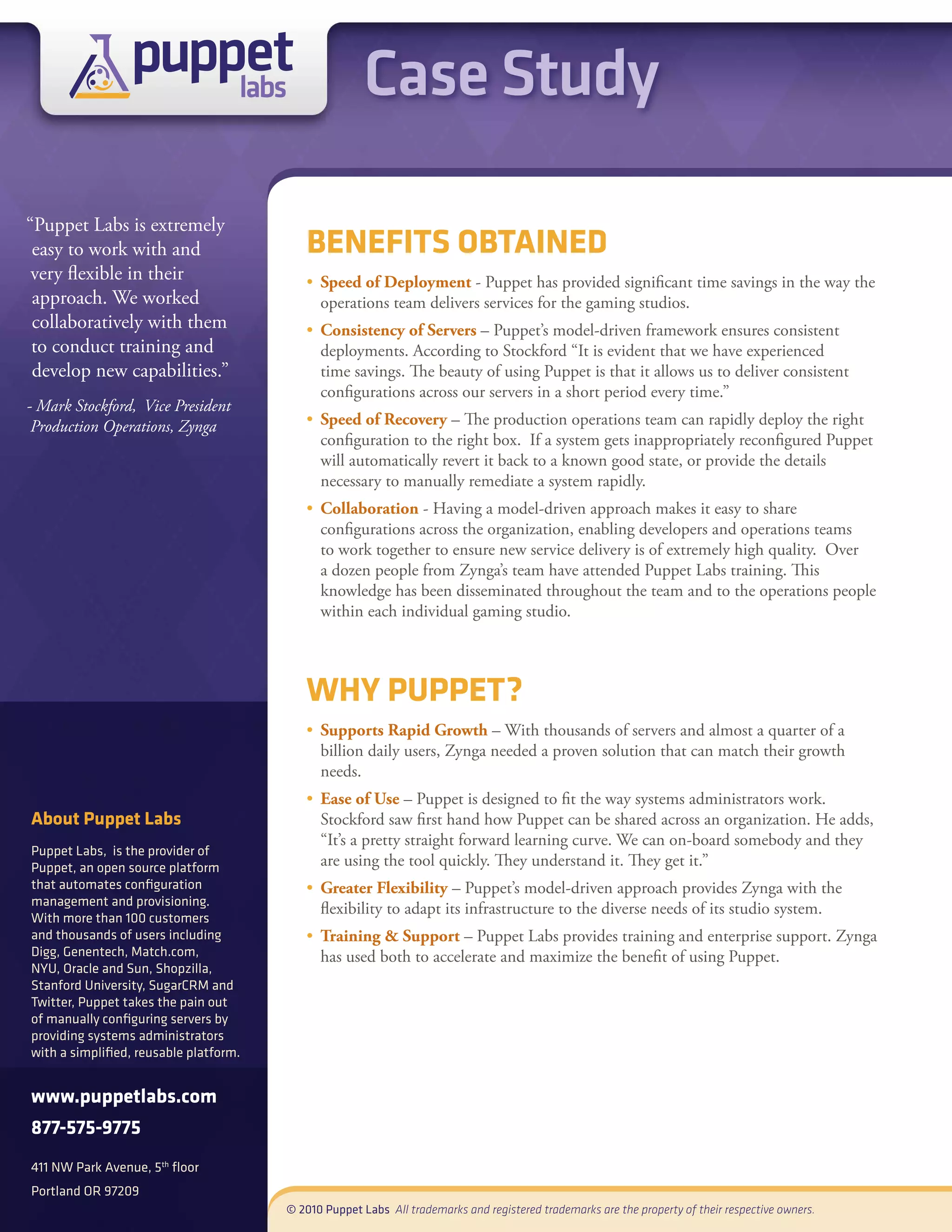 Zynga Puppet Case Study PDF