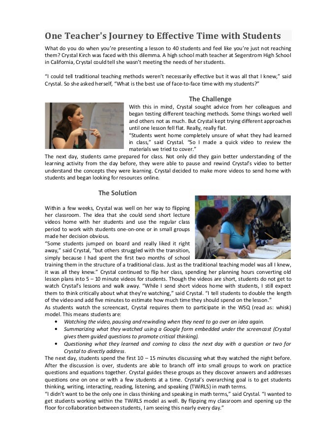 Case study 1 flipped classroom