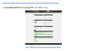 https://github.com/codecentric/spring-boot-admin
+ SpringBootAdmin(3rd partyäƤĩ`)
Operating a High Velocity Large Organization with Spring Cloud Microservices
 
