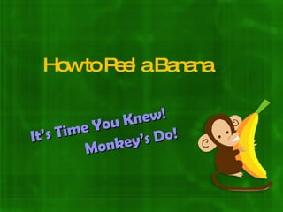 How to Peel a Banana It’s Time You Knew! Monkey’s Do! 