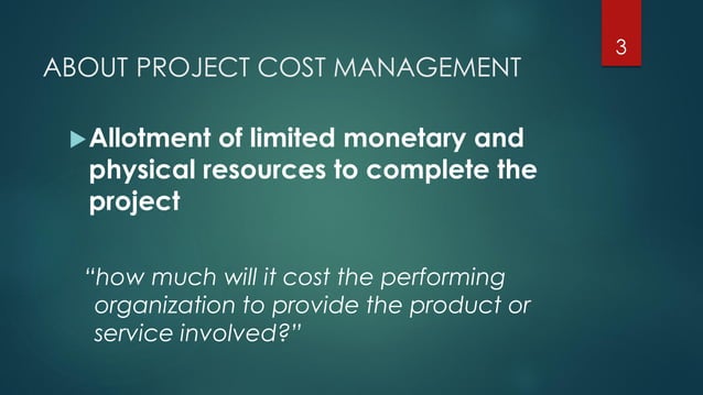 case study project cost management