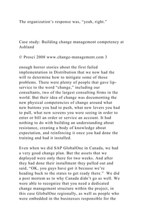 Case study Building change management competency at Ashland .docx