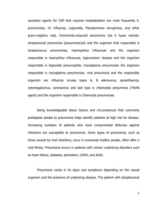 Case study on Community Acquired Pneumonia 2009 | DOC
