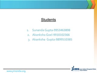 StudentsSunanda Gupta-99534638982. Akanksha Goel-9910102366 3. Akanksha Gupta-9899510385