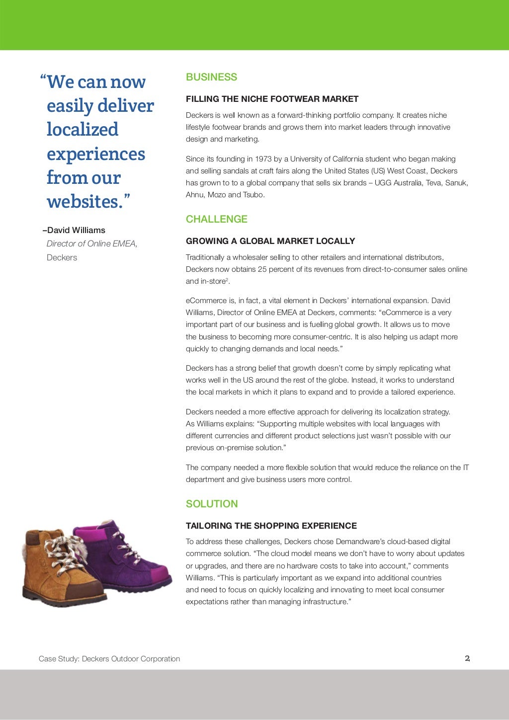 Deckers Outdoor Corporation Supports Global Expansion with Tailored C…