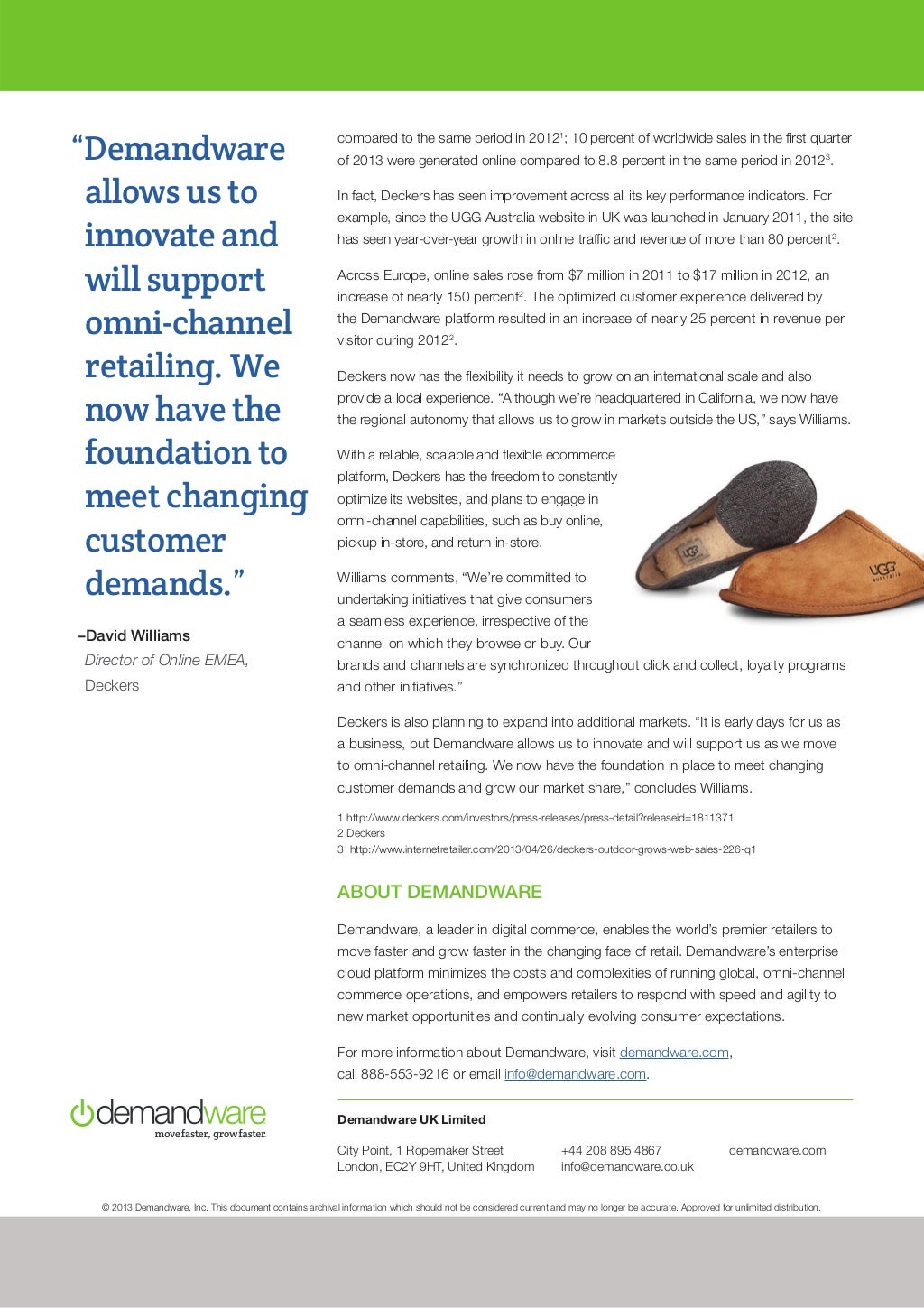 Deckers Outdoor Corporation Supports Global Expansion with Tailored C…