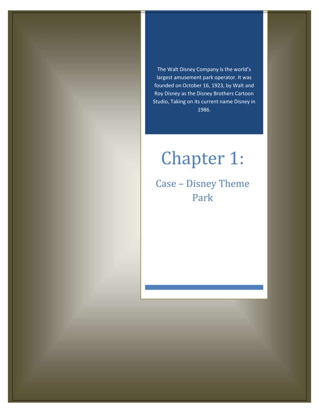Case study disney theme park PDF