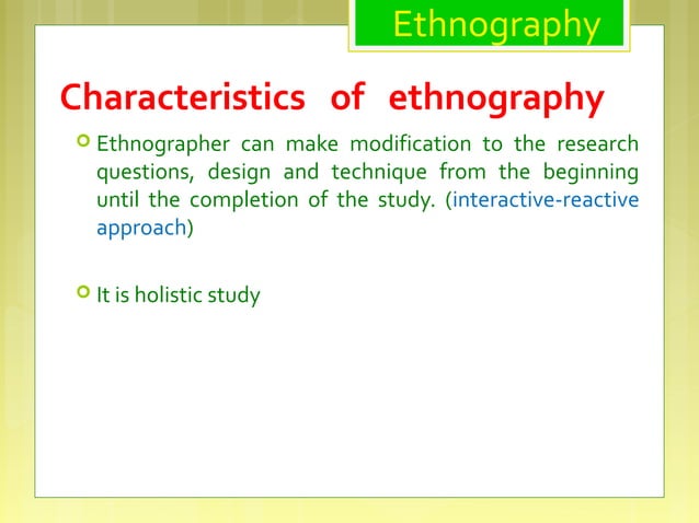 Case study and Ethnography