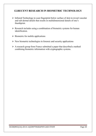 Case Study On Usage Of Biometrics Cryptography Pdf Case Study On Usage Of Biometrics Cryptography Pdf