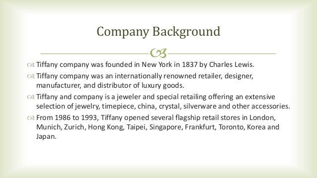 Tiffanys case study picture