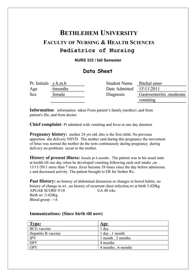 Case Study Gastro Pediatric Pdf