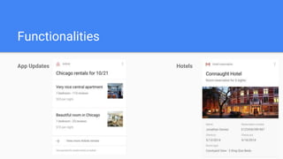 Functionalities
App Updates Hotels
 