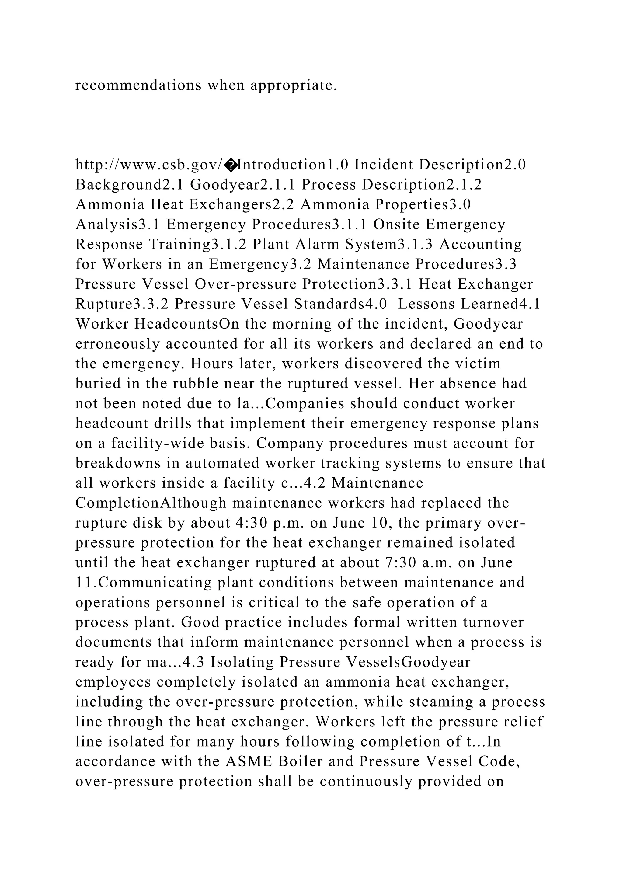 CASE STUDY Heat exchanger rupture and ammonia release in.docx