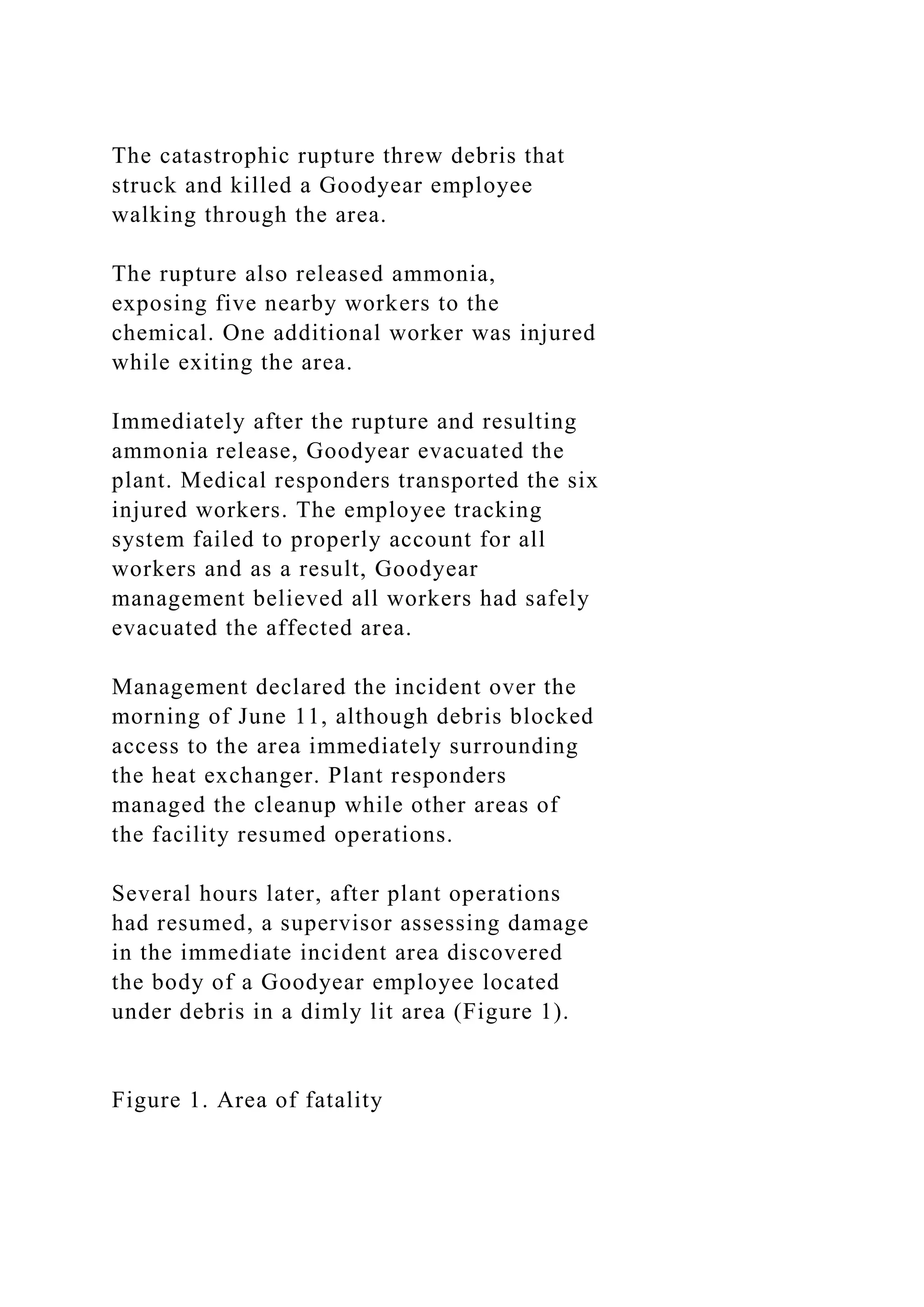 CASE STUDY Heat exchanger rupture and ammonia release in.docx