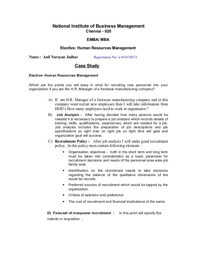 Case study hrm answers