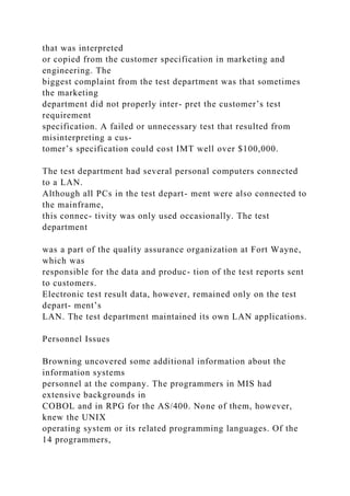 CASE STUDY I-1 IMT Custom Machine Company, Inc. S.docx