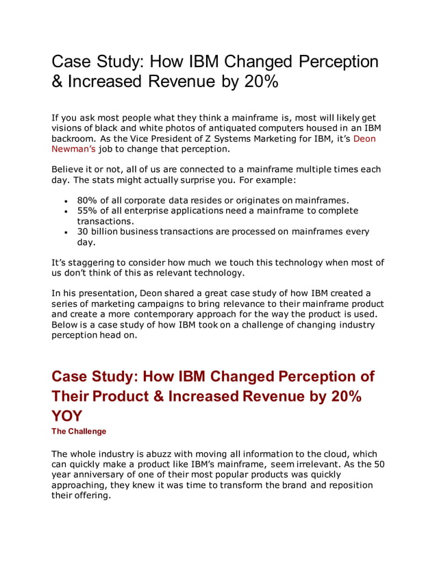 Case study ibm perception | PDF