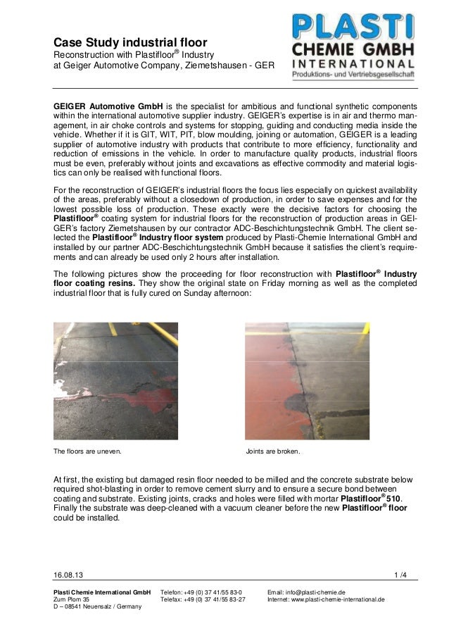 Case Study Plastifloor Industry Floor Geiger Automotive