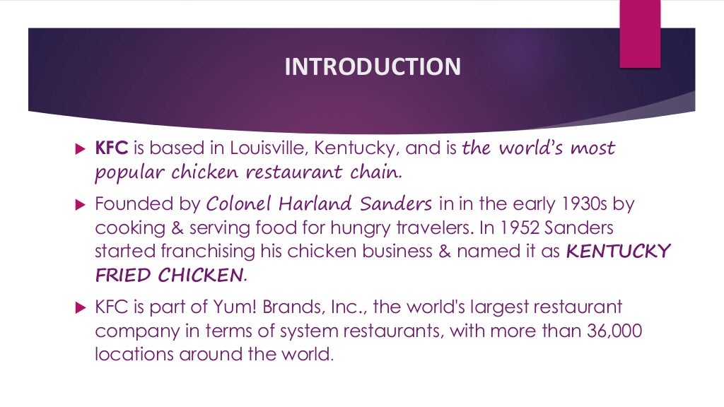Case study On KFC