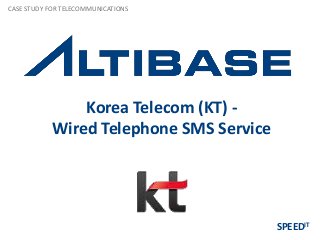 Korea Telecom (KT) -
Wired Telephone SMS Service
CASE STUDY FOR TELECOMMUNICATIONS
SPEEDIT
 