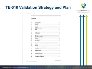 TE-010 Validation Strategy and Plan
18
 