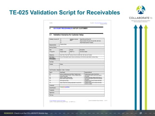 TE-025 Validation Script for Receivables
21
 