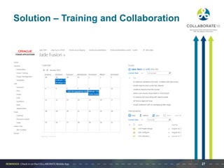 Solution – Training and Collaboration
27
 