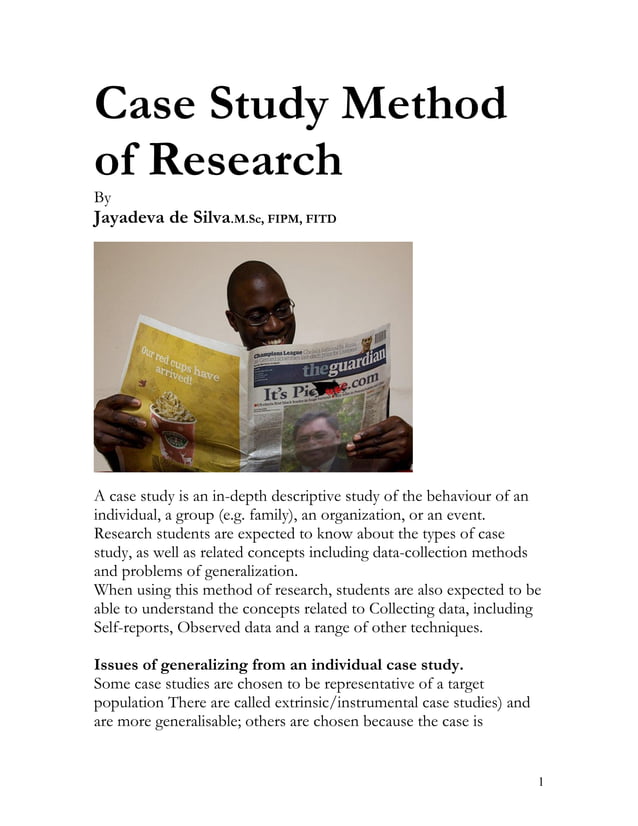 Case study method of research PDF