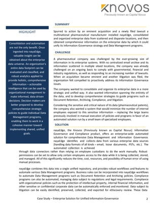 Case Study - nayaEdge - Information Governance Enterprise Solution. | PDF