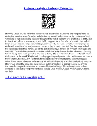 Case Study Of Colliers International Group Inc. PDF