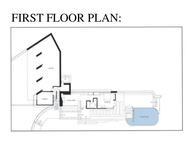 Frank Lloyd Wright Falling Water Main Floor Blueprint Plan