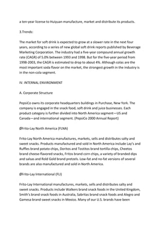Case study of pepsi