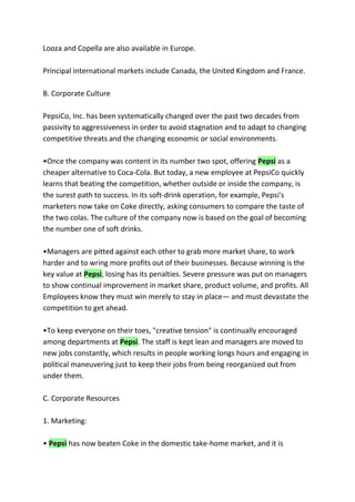 Case study of pepsi