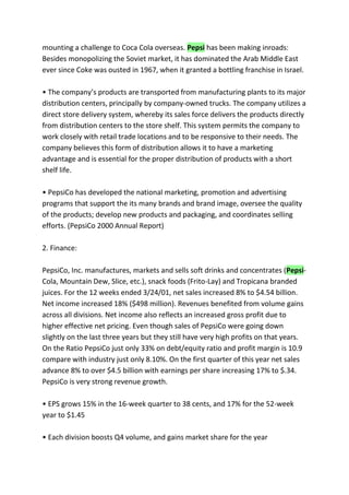 Case study of pepsi
