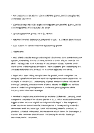 Case study of pepsi