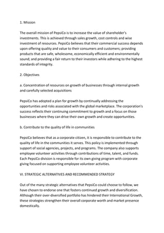 Case study of pepsi