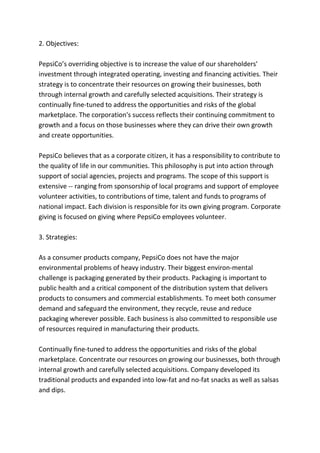 Case study of pepsi