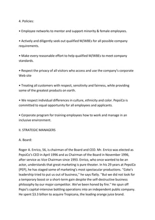 Case study of pepsi