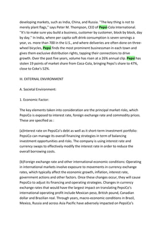 Case study of pepsi