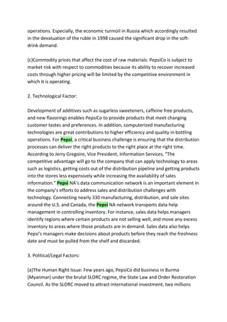 Case study of pepsi
