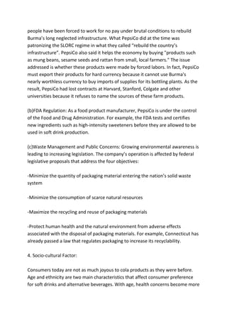 Case study of pepsi