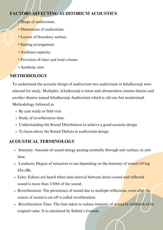 Case Study on good and bad acoustics in auditorium | PDF