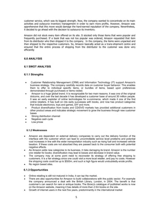 Case study on amazon.com's supply chain management practices | MBAtious ...